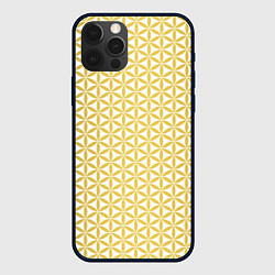 Чехол для iPhone 12 Pro Max Цветок Жизни золото, цвет: 3D-черный