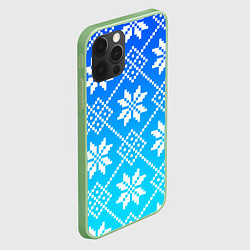 Чехол для iPhone 12 Pro Max ЗИМНИЙ НОВОГОДНИЙ УЗОР СВИТЕР, цвет: 3D-салатовый — фото 2