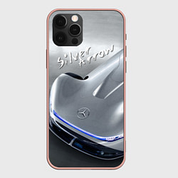 Чехол для iPhone 12 Pro Max Mercedes-Benz EQ Silver Arrow Concept, цвет: 3D-светло-розовый