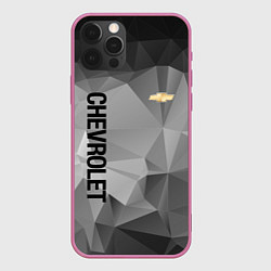 Чехол для iPhone 12 Pro Max Chevrolet Geometry, цвет: 3D-малиновый
