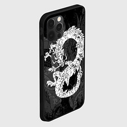 Чехол для iPhone 12 Pro Max Белый Дракон Гранж White Dragon, цвет: 3D-черный — фото 2