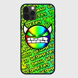 Чехол для iPhone 12 Pro Max Geometry Dash: Acid Green, цвет: 3D-черный