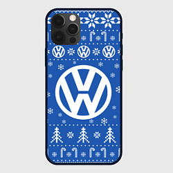 Чехол для iPhone 12 Pro Max Volkswagen Новогодний, цвет: 3D-черный