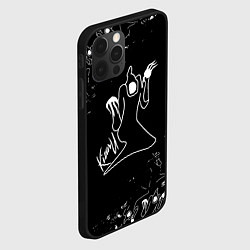 Чехол для iPhone 12 Pro Max KIZARU ПРИЗРАК ЛОГО БЕЛЫЙ, цвет: 3D-черный — фото 2