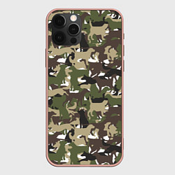 Чехол для iPhone 12 Pro Max Камуфляж из Собак Camouflage, цвет: 3D-светло-розовый