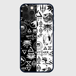 Чехол для iPhone 12 Pro Max THE WITCHER LOGOOMBING ВЕДЬМАК ПАТТЕРН, цвет: 3D-черный