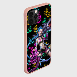 Чехол для iPhone 12 Pro Max JINX ARCANE NEON MEOW! LOL, цвет: 3D-светло-розовый — фото 2