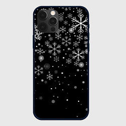 Чехол для iPhone 12 Pro Max Снежинки - С Новый год, цвет: 3D-черный