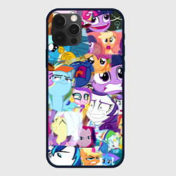 Чехол для iPhone 12 Pro Max My Little Pony Персонажи, цвет: 3D-черный