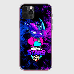 Чехол для iPhone 12 Pro Max Brawl Stars Леон Носорог 2022, цвет: 3D-серый