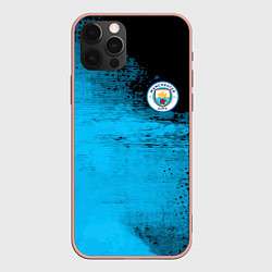 Чехол для iPhone 12 Pro Max Manchester City голубая форма, цвет: 3D-светло-розовый