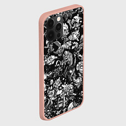 Чехол для iPhone 12 Pro Max DOTA 2 ВСЕ ПЕРСОНАЖИ ЧЁРНО БЕЛЫЙ, цвет: 3D-светло-розовый — фото 2