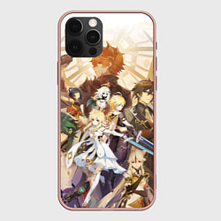 Чехол для iPhone 12 Pro Max GENSHIN IMPACT GODS HEROES, цвет: 3D-светло-розовый