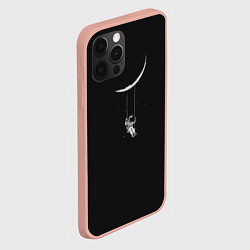 Чехол для iPhone 12 Pro Max Лунные качели dark grey theme, цвет: 3D-светло-розовый — фото 2