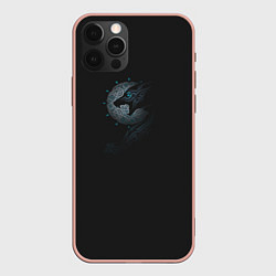Чехол для iPhone 12 Pro Max Волчьи руны, цвет: 3D-светло-розовый