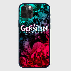 Чехол для iPhone 12 Pro Max GENSHIN IMPACT NEON HEROES ГЕНШИН ИМПАКТ НЕОН ГЕРО, цвет: 3D-черный