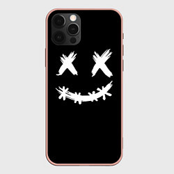 Чехол для iPhone 12 Pro Max Fake smile, цвет: 3D-светло-розовый