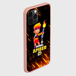 Чехол для iPhone 12 Pro Max Brawl Stars - Amber, цвет: 3D-светло-розовый — фото 2