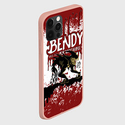 Чехол для iPhone 12 Pro Max BLOOD BLACK AND WHITE BENDY AND THE INK MACHINE, цвет: 3D-светло-розовый — фото 2