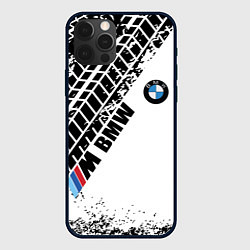 Чехол для iPhone 12 Pro Max BMW следы шин, цвет: 3D-черный