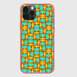 Чехол для iPhone 12 Pro Max GEOMETRY DASH CLASSIC FACE PATTERN КЛАССИКА, цвет: 3D-малиновый