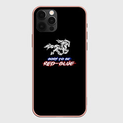 Чехол для iPhone 12 Pro Max Born to be RED-BLUE, цвет: 3D-светло-розовый