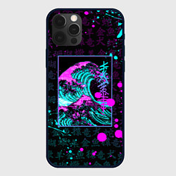 Чехол для iPhone 12 Pro Max НЕОНОВЫЕ ВОЛНЫ НЕОН ЯПОНИЯ КАНАГАВА, цвет: 3D-черный