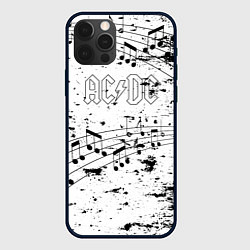 Чехол для iPhone 12 Pro Max ACDC - Музыкальные ноты, цвет: 3D-черный