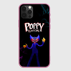 Чехол для iPhone 12 Pro Max Poppy Playtime бабочки, цвет: 3D-малиновый