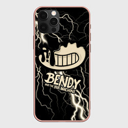 Чехол для iPhone 12 Pro Max Bendy and the Ink Machine МОЛНИЯ, цвет: 3D-светло-розовый