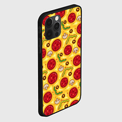 Чехол для iPhone 12 Pro Max Pizza salami, цвет: 3D-черный — фото 2