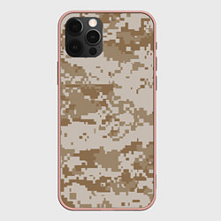 Чехол для iPhone 12 Pro Max Пустынный Милитари, цвет: 3D-светло-розовый