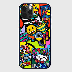 Чехол для iPhone 12 Pro Max Romero Britto - emoji, цвет: 3D-черный