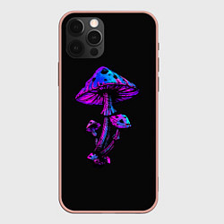 Чехол для iPhone 12 Pro Max Неоновый гриб, цвет: 3D-светло-розовый
