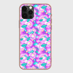 Чехол для iPhone 12 Pro Max Волшебные Грибы - психоделика, цвет: 3D-светло-розовый
