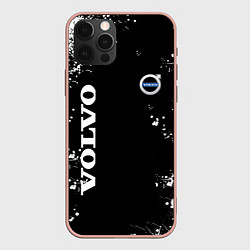 Чехол для iPhone 12 Pro Max Volvo капли и брызги красок, цвет: 3D-светло-розовый