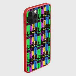 Чехол для iPhone 12 Pro Max Красочные Гитары, цвет: 3D-красный — фото 2