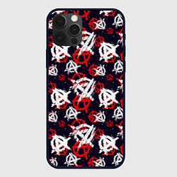 Чехол для iPhone 12 Pro Max Анархия текстура, цвет: 3D-черный
