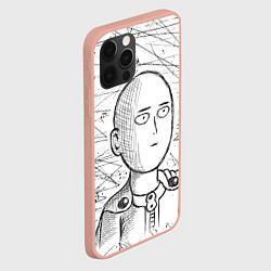 Чехол для iPhone 12 Pro Max Ванпанчмен Сайтама - Saitama, цвет: 3D-светло-розовый — фото 2
