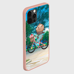 Чехол для iPhone 12 Pro Max Медведь на велосипеде, цвет: 3D-светло-розовый — фото 2