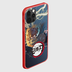 Чехол для iPhone 12 Pro Max Клинок рассекающий демонов Зенитсу, цвет: 3D-красный — фото 2