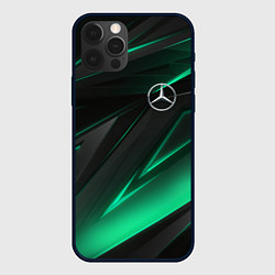 Чехол для iPhone 12 Pro Max MERCEDES-BENZ AMG NEON STRIPES PETRONAS, цвет: 3D-черный