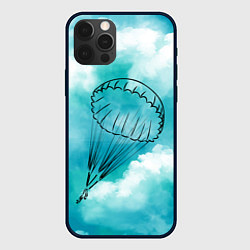 Чехол для iPhone 12 Pro Max Парашютист в облаках, цвет: 3D-черный