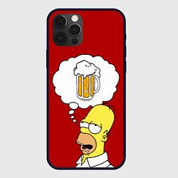 Чехол iPhone 12 Pro Max Гомер думает о пиве Симпсоны Simpsons