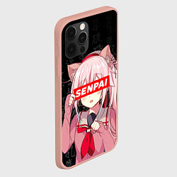 Чехол для iPhone 12 Pro Max Senpai, Anime Неко тян, цвет: 3D-светло-розовый — фото 2