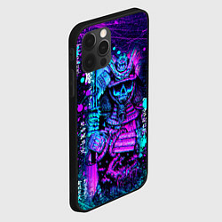 Чехол для iPhone 12 Pro Max Неоновый Японский Самурай Neon Samurai Skull, цвет: 3D-черный — фото 2