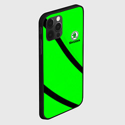 Чехол для iPhone 12 Pro Max SKODA Логотип, цвет: 3D-черный — фото 2