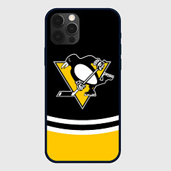 Чехол для iPhone 12 Pro Max Pittsburgh Penguins Питтсбург Пингвинз, цвет: 3D-черный