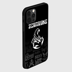 Чехол для iPhone 12 Pro Max Scorpions логотипы рок групп, цвет: 3D-черный — фото 2
