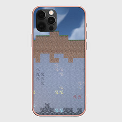 Чехол для iPhone 12 Pro Max Природа майнкафта, цвет: 3D-светло-розовый